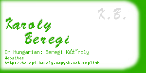 karoly beregi business card